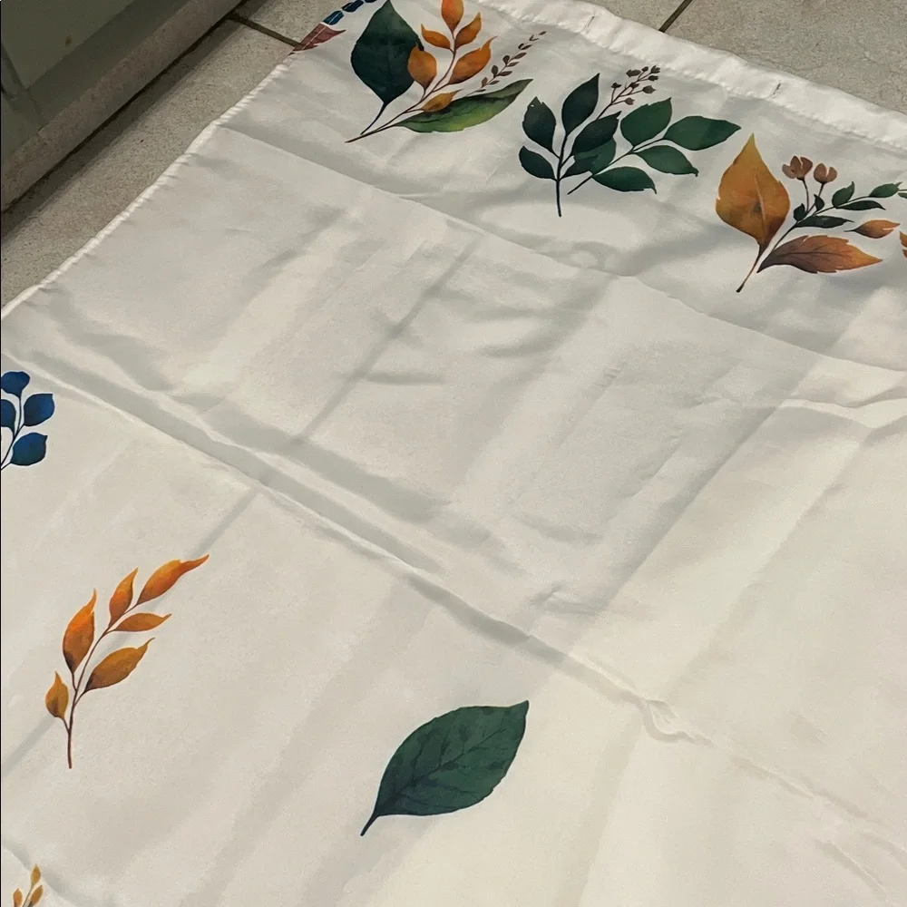 Vibrant Print Leaf Shower Curtain